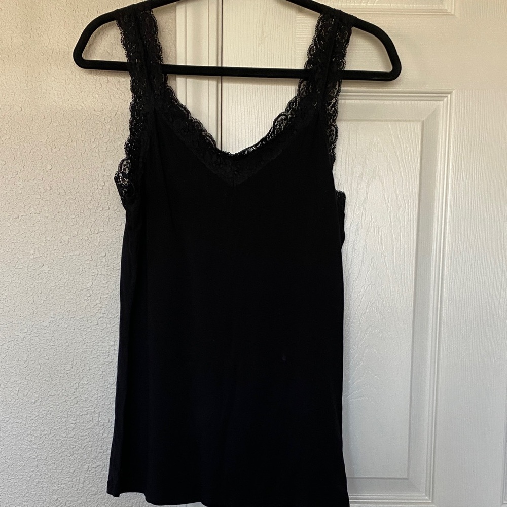 Elegant Black Lace Trim Camisole